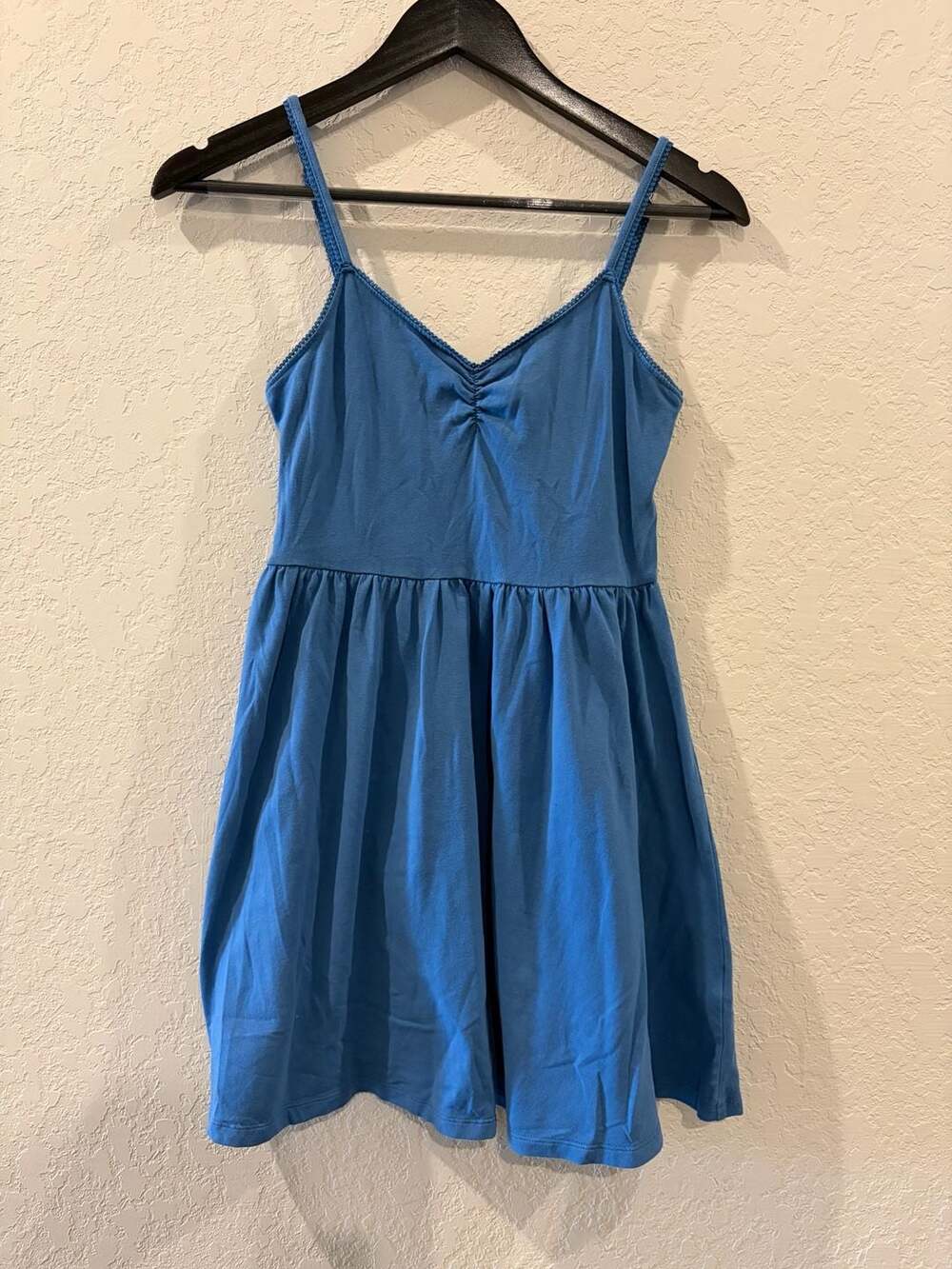 Forever 21 Blue Sleeveless Cami Skater Mini Dress with Ruched Bodice